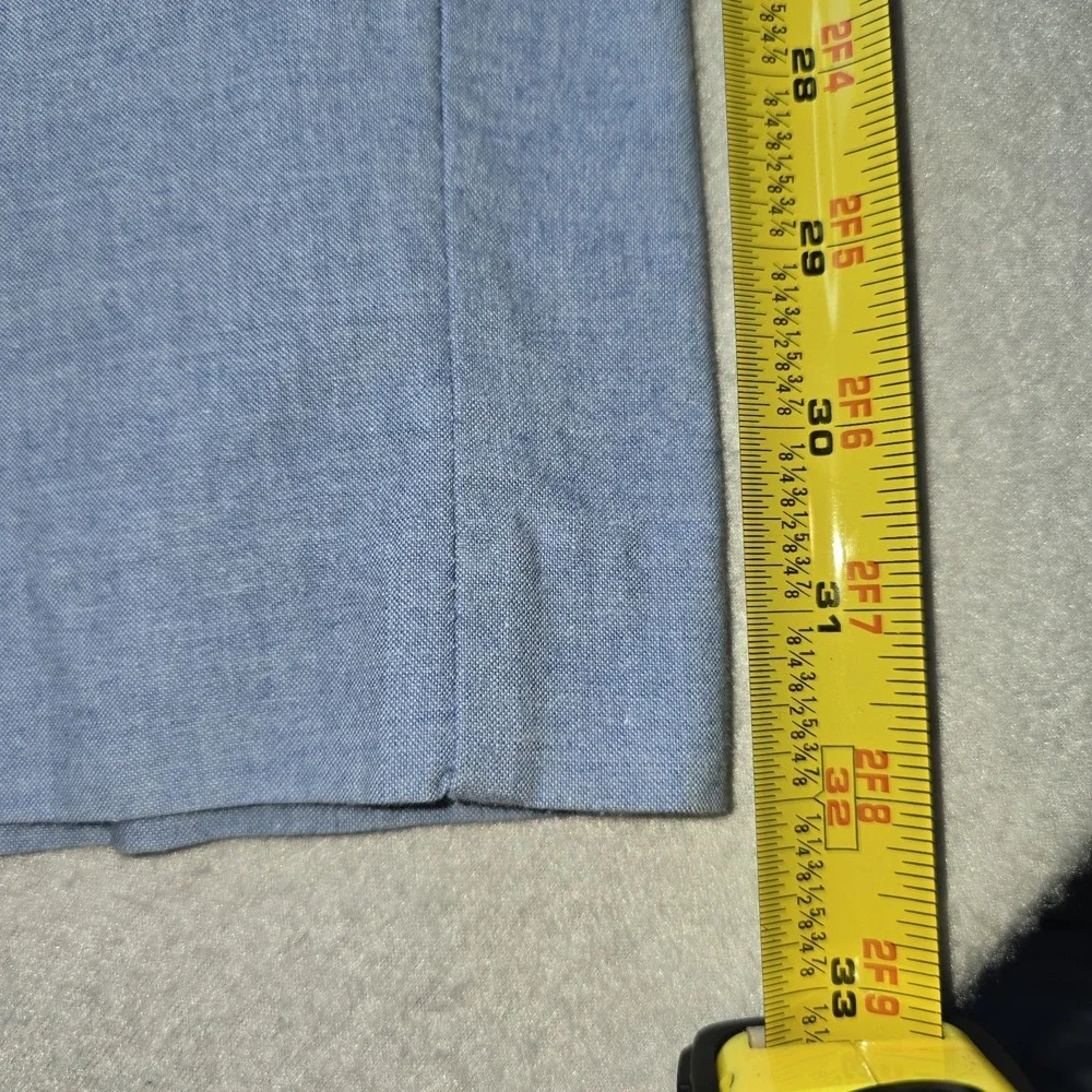 Vtg LANDS END Pleated Chino Pants 38x32 Made in USA Blue Old Money Dad Aesthetic